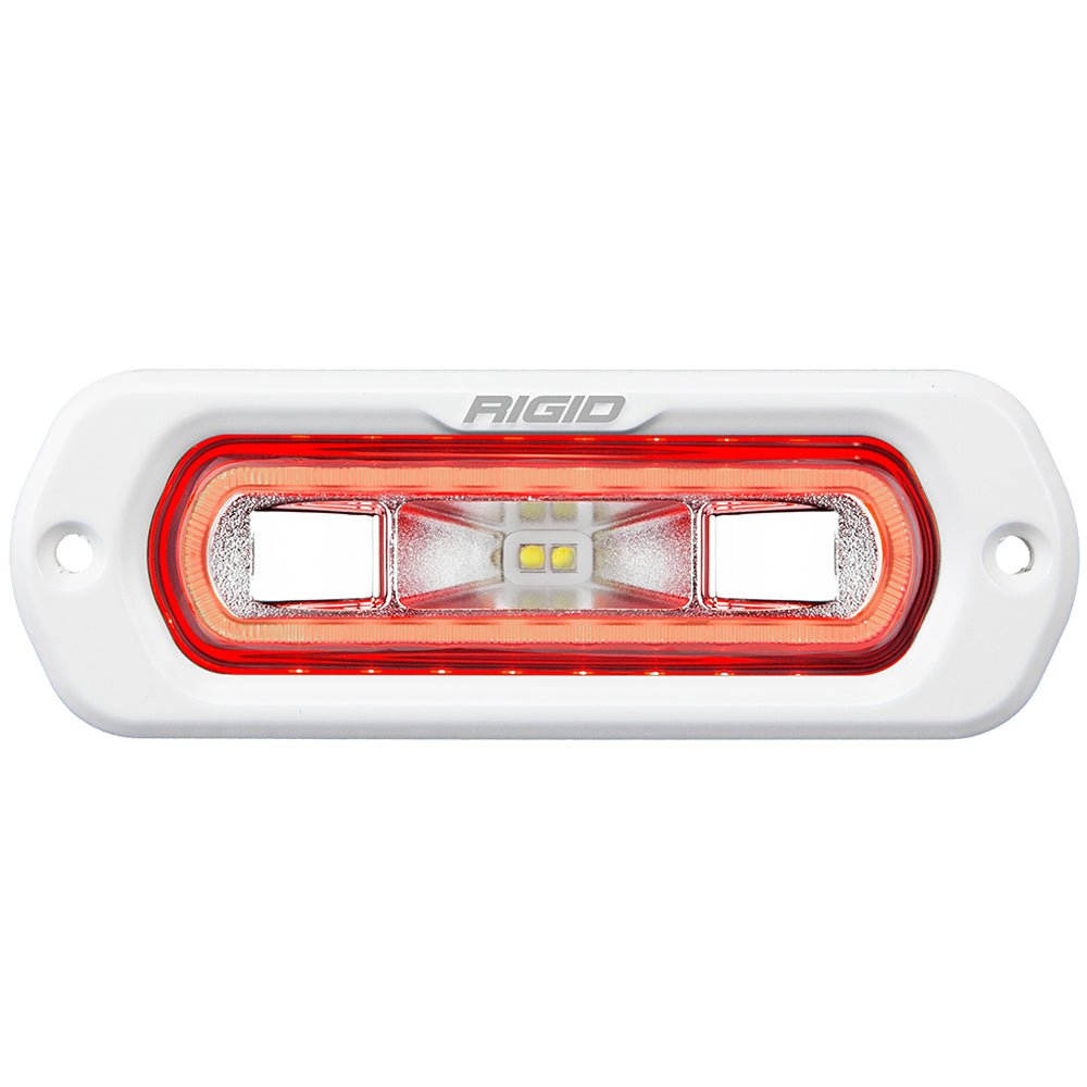 RIGID Industries SR-L Series Marine Spreader Light - White Flush Mount - White Light w/Red Halo [51202] - Houseboatparts.com