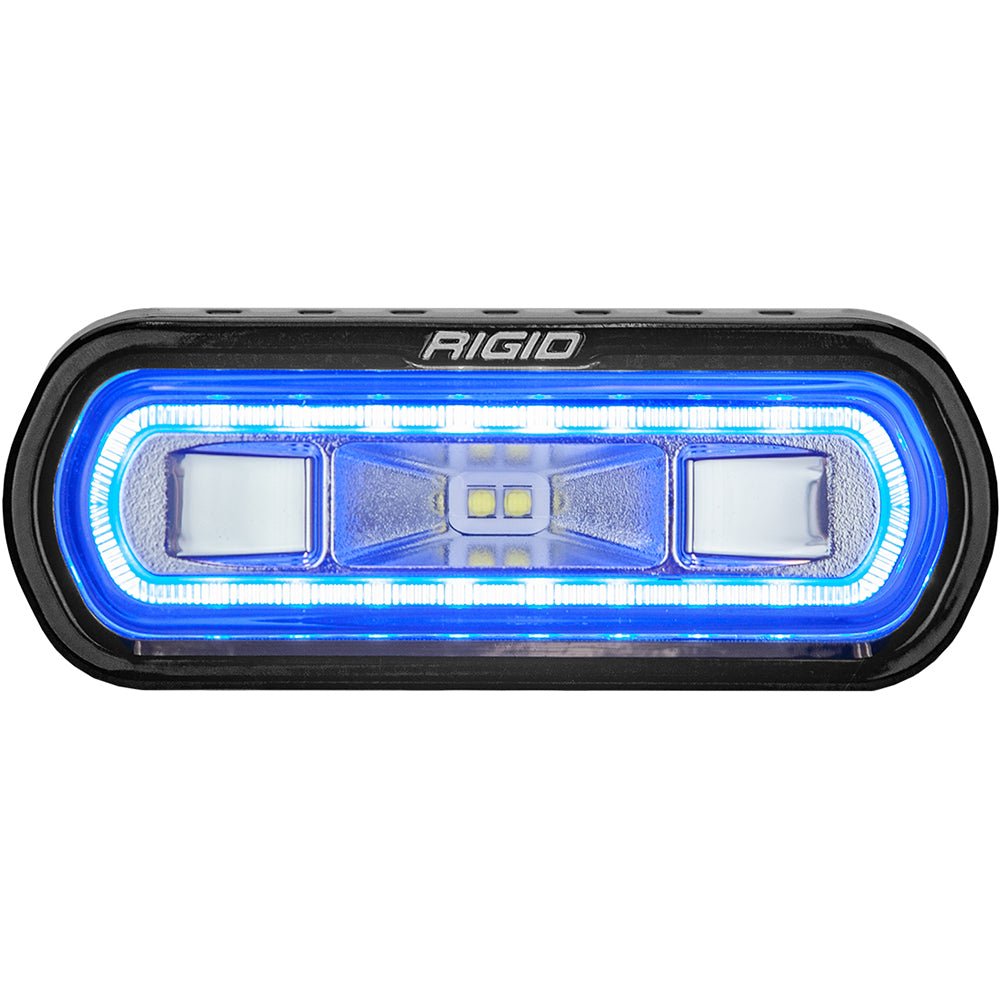 RIGID Industries SR-L Series Marine Spreader Light - Black Surface Mount - White Light w/Blue Halo [52101] - Houseboatparts.com