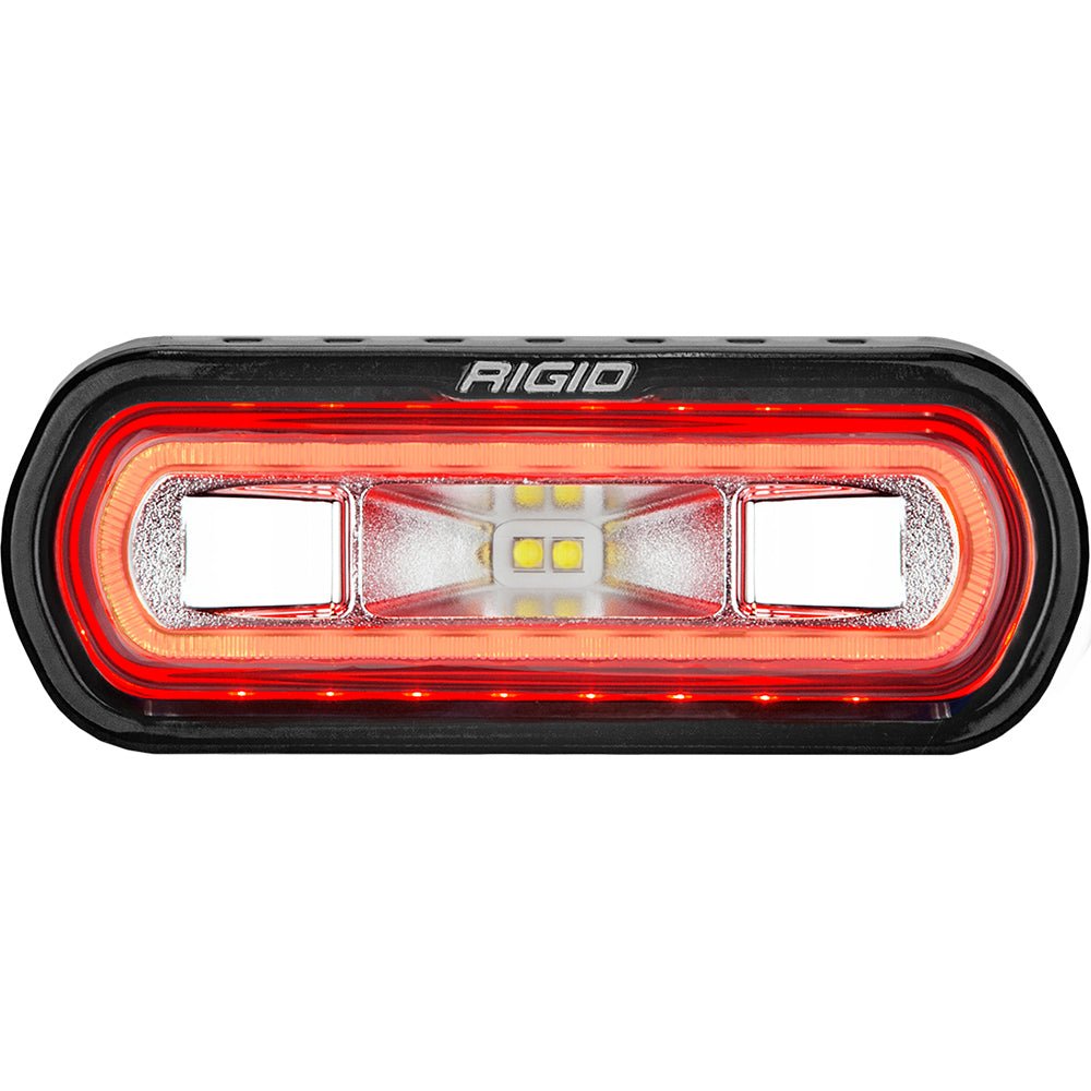 RIGID Industries SR-L Series Marine Spreader Light - Black Surface Mount - White Light w/Red Halo [52102] - Houseboatparts.com