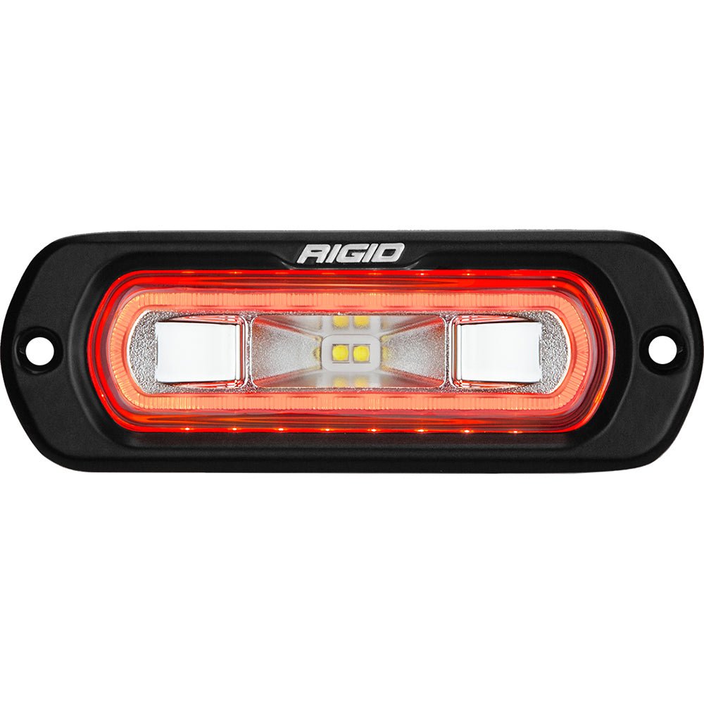 RIGID Industries SR-L Series Marine Spreader Light - Black Flush Mount - White Light w/Red Halo [52202] - Houseboatparts.com