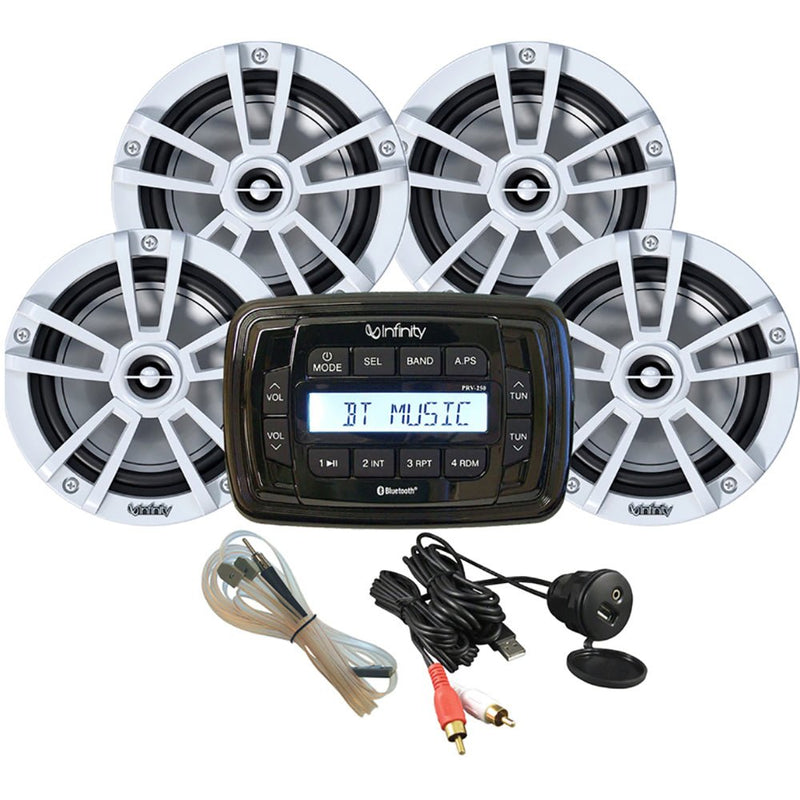 Infinity MPK250 Package w/Four (4) White INF622 - 6 1/2" Speakers [INFMPK250-4W] - Houseboatparts.com