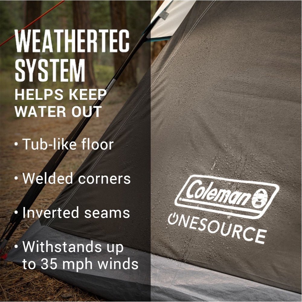 Coleman OneSource Rechargeable 4-Person Camping Dome Tent w/Airflow System LED Lighting [2000035457] - Houseboatparts.com