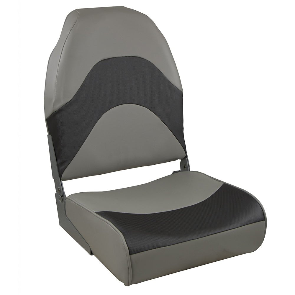 Springfield Premium Wave Folding Seat - Grey w/Meteor Stripe [1062034] - Houseboatparts.com