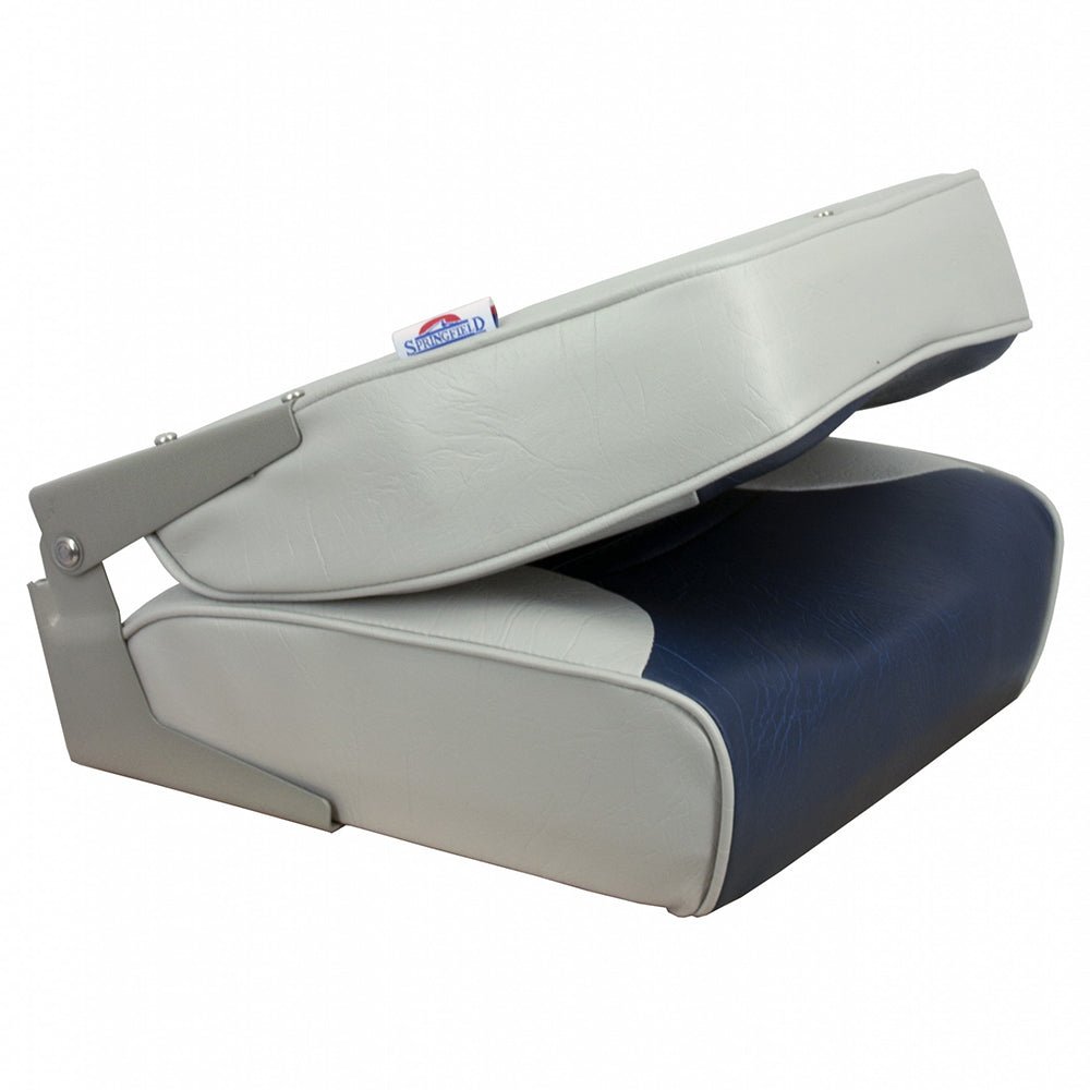 Springfield Economy Multi-Color Folding Seat - Grey/Blue [1040651] - Houseboatparts.com