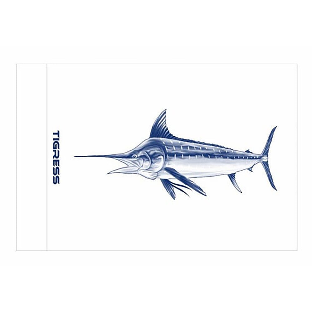 Tigress White Marlin Release Flag - 12" x 18" [88421] - Houseboatparts.com