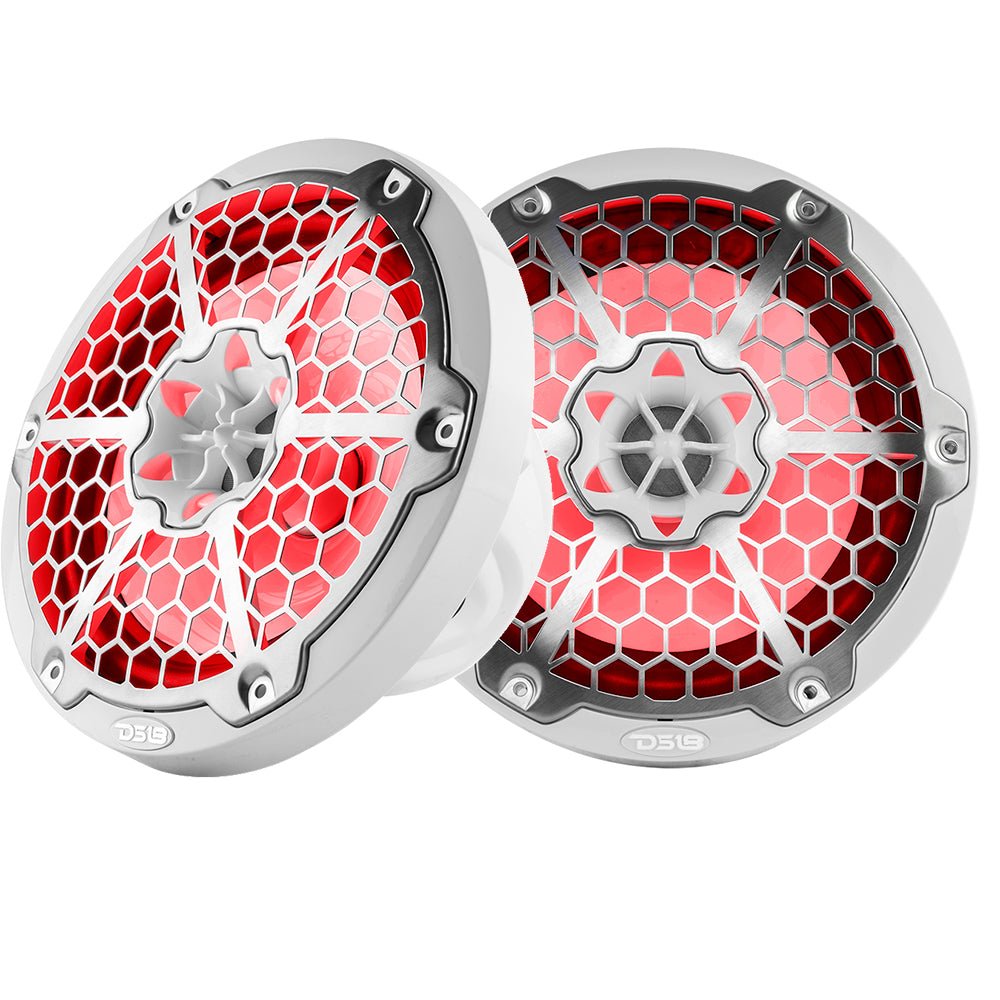 DS18 New Edition HYDRO 8" 2-Way Marine Speakers w/RGB LED Lighting 375W - White [NXL-8M/WH] - Houseboatparts.com