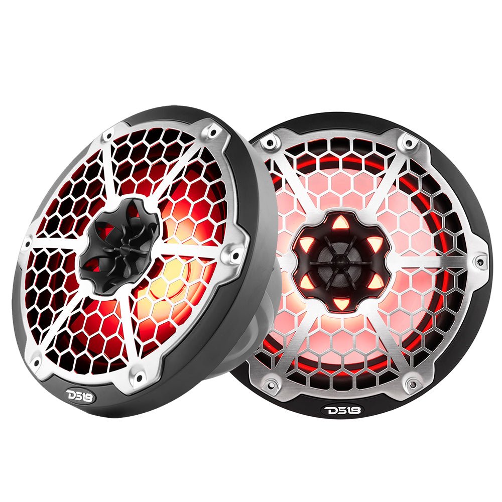 DS18 New Edition HYDRO 8" 2-Way Marine Speakers w/RGB LED Lighting 375W - Black [NXL-8M/BK] - Houseboatparts.com