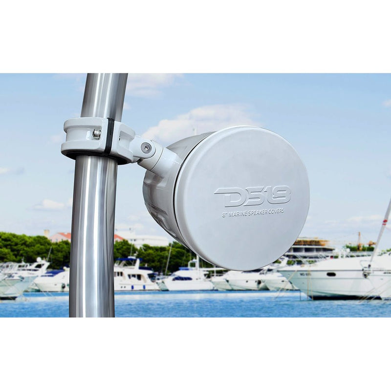 DS18 Silicone Marine Speaker Cover f/8" Speakers - White [CS-8W] - Houseboatparts.com
