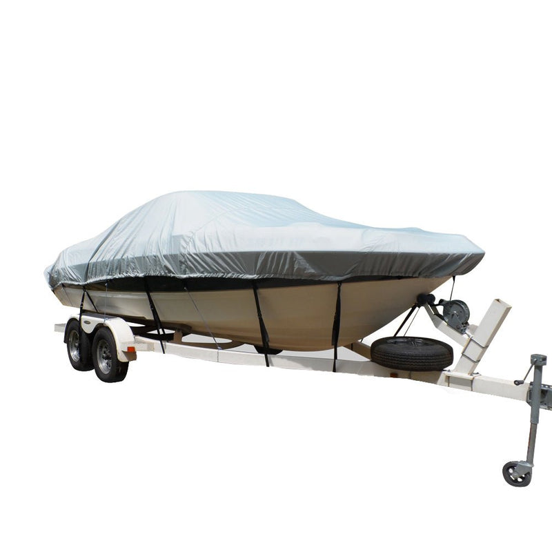 Carver Flex-Fit PRO Polyester Size 12 Boat Cover f/V-Hull Center Console Fishing Boats - Grey [79012] - Houseboatparts.com