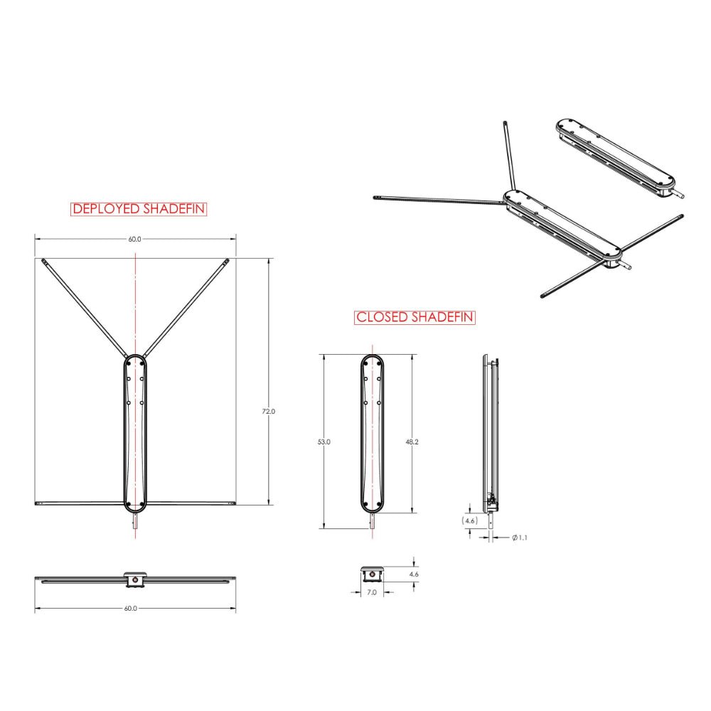 TACO ShadeFin w/White Fabric Case [T10-3000-1] - Houseboatparts.com