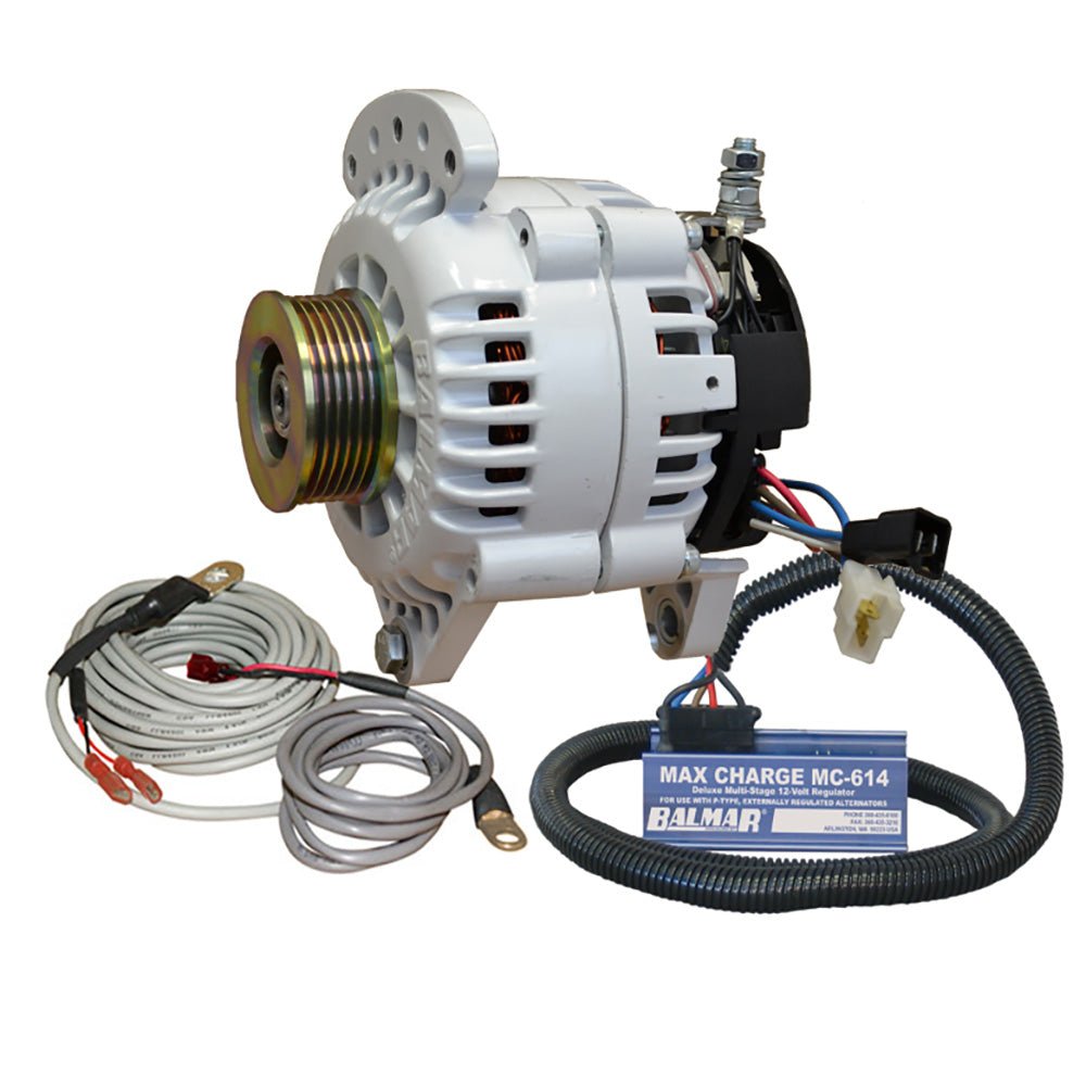 Balmar Alternator 120 AMP 12V 3.15" Dual Foot Saddle K6 Pulley Regulator Temp Sensor [60-YP-MC-120-K6] - Houseboatparts.com