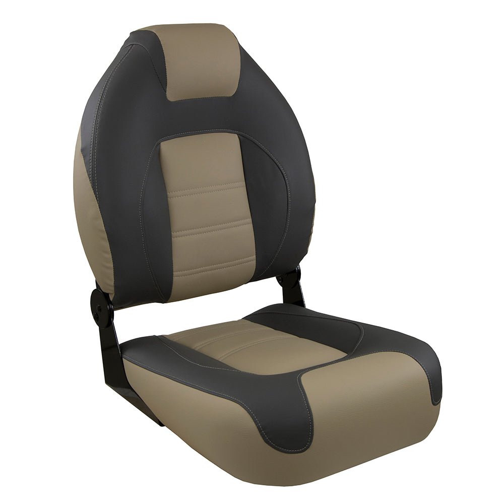 Springfield OEM Series Folding Seat - Charcoal/Tan [1062583] - Houseboatparts.com