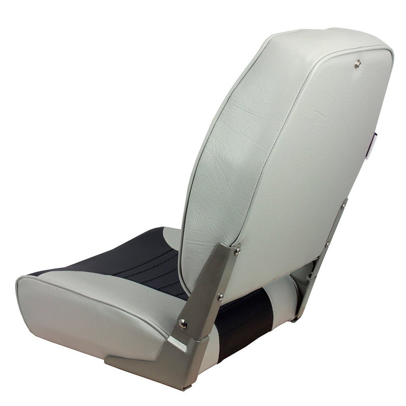 Springfield High Back Multi-Color Folding Seat - Grey/Charcoal [1040663] - Houseboatparts.com