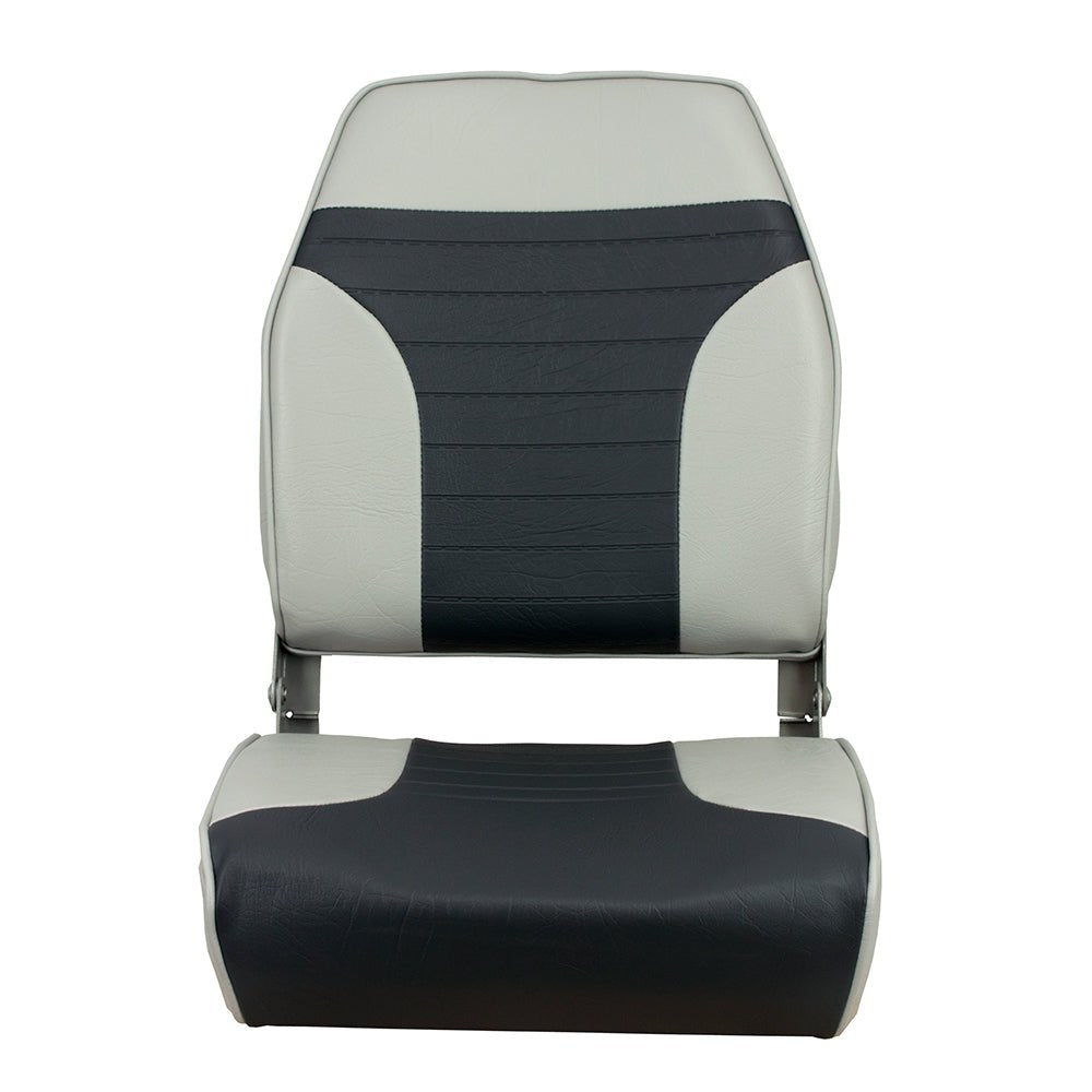 Springfield High Back Multi-Color Folding Seat - Grey/Charcoal [1040663] - Houseboatparts.com