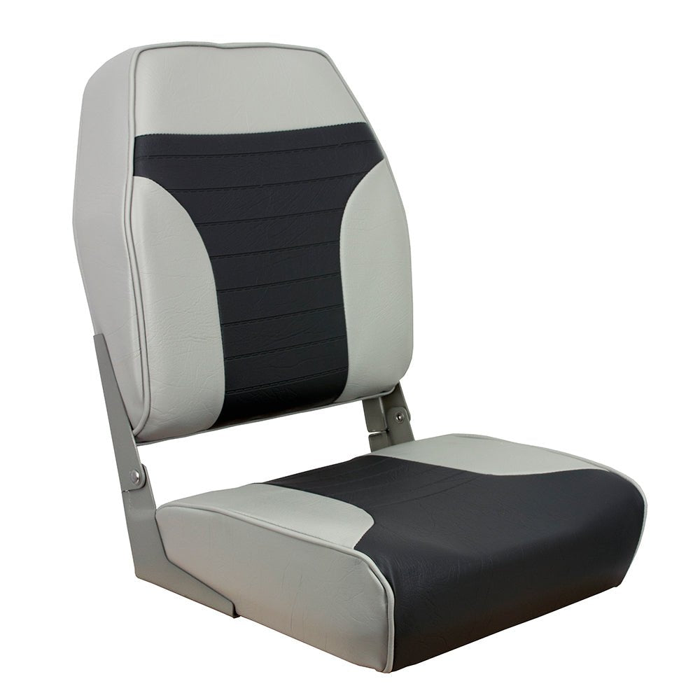 Springfield High Back Multi-Color Folding Seat - Grey/Charcoal [1040663] - Houseboatparts.com