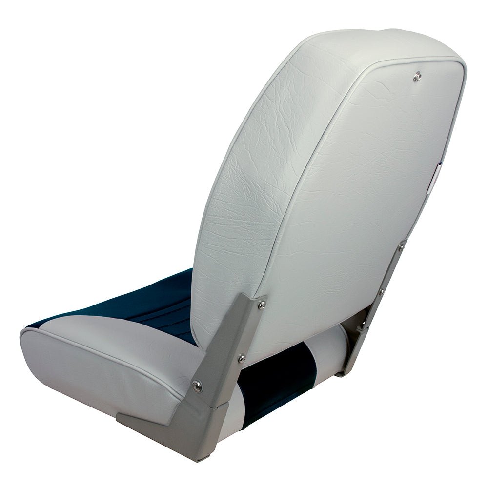 Springfield High Back Multi-Color Folding Seat - Blue/Grey [1040661] - Houseboatparts.com