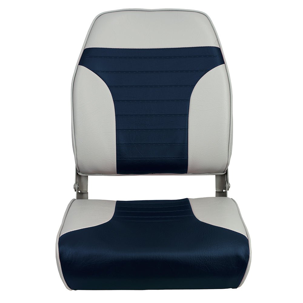 Springfield High Back Multi-Color Folding Seat - Blue/Grey [1040661] - Houseboatparts.com