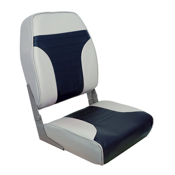Springfield High Back Multi-Color Folding Seat - Blue/Grey [1040661] - Houseboatparts.com