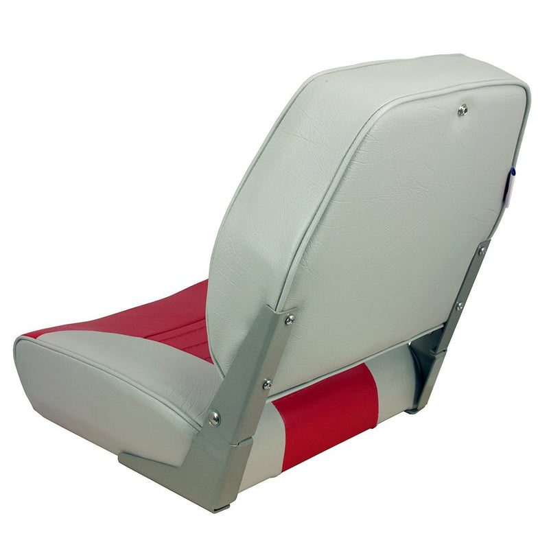 Springfield Economy Multi-Color Folding Seat - Grey/Red [1040655] - Houseboatparts.com