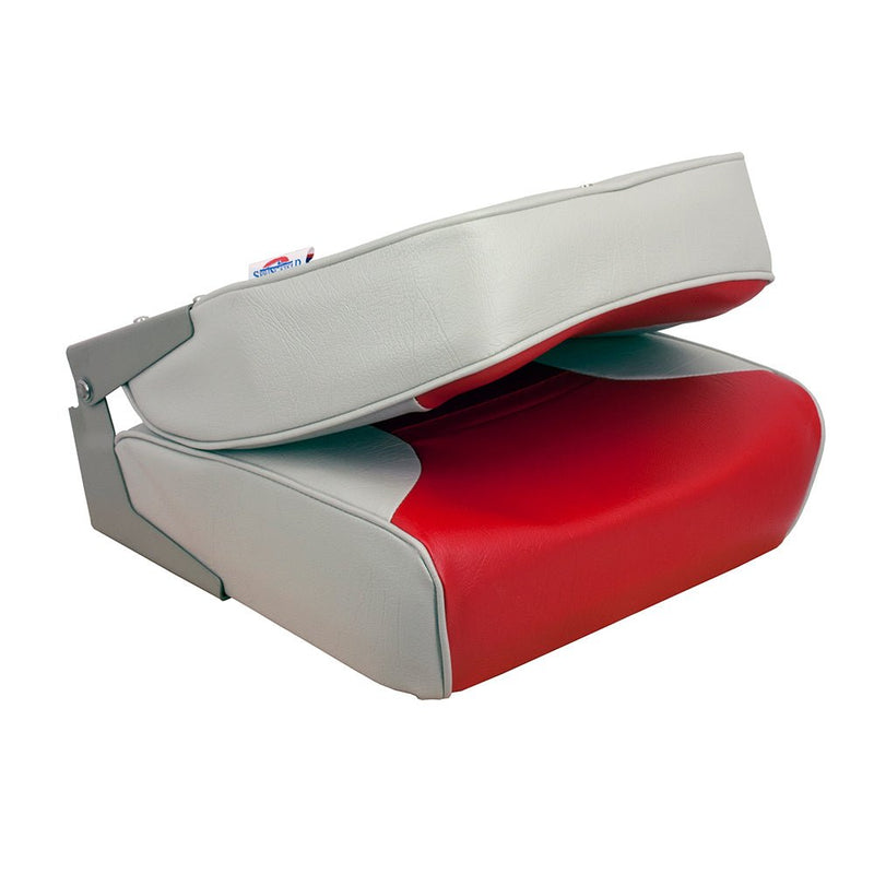 Springfield Economy Multi-Color Folding Seat - Grey/Red [1040655] - Houseboatparts.com