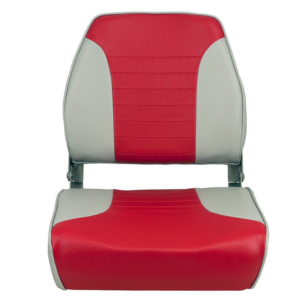 Springfield Economy Multi-Color Folding Seat - Grey/Red [1040655] - Houseboatparts.com