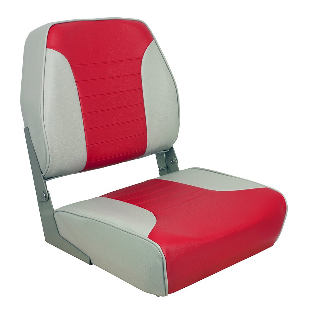 Springfield Economy Multi-Color Folding Seat - Grey/Red [1040655] - Houseboatparts.com