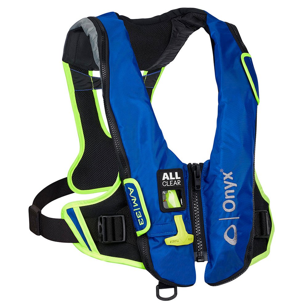 Onyx Impulse A/M-33 All Clear Auto/Manual Inflatable Life Jacket - Blue [132800-500-004-21] - Houseboatparts.com