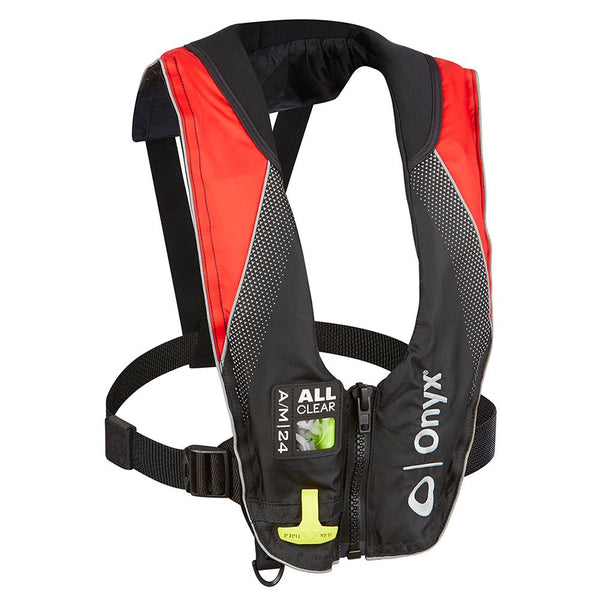 Onyx A/M-24 Series All Clear Automatic/Manual Inflatable Life Jacket - Black/Red - Adult [132200-100-004-20] - Houseboatparts.com