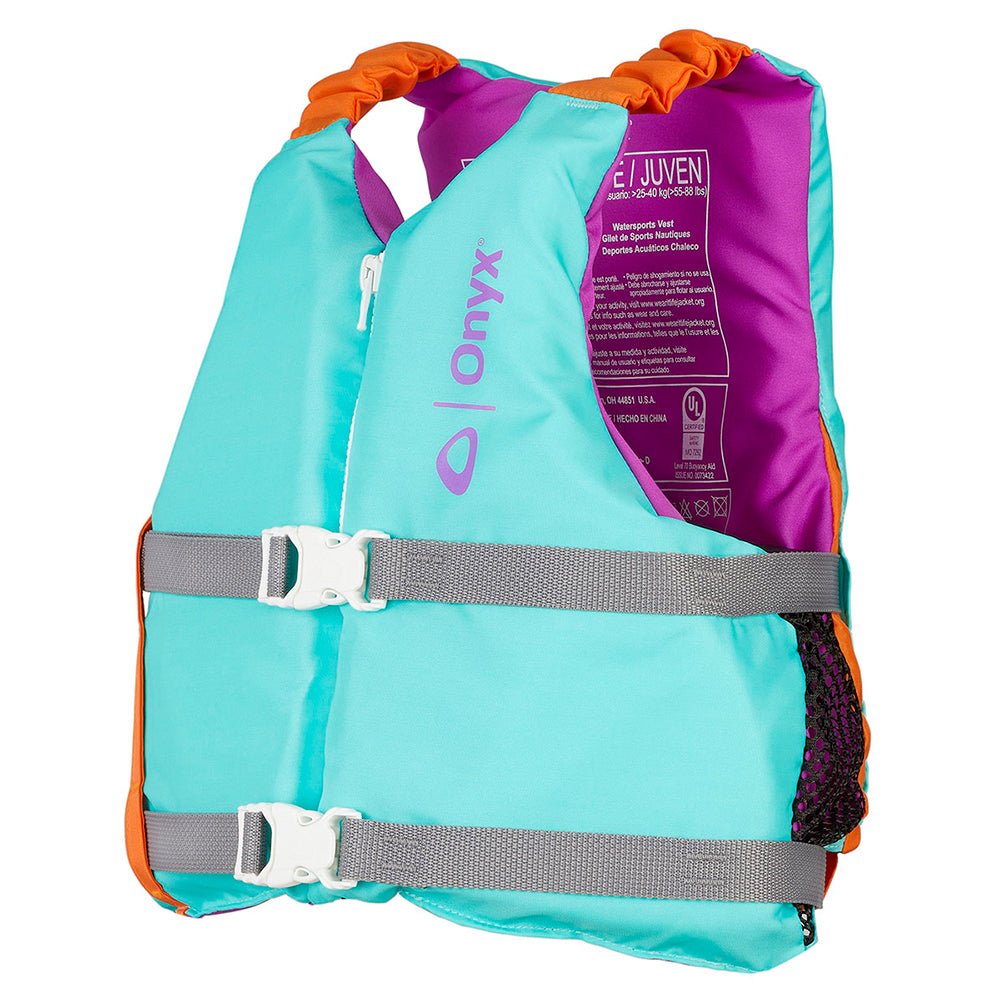 Onyx Youth Universal Paddle Vest - Aqua [121900-505-002-21] - Houseboatparts.com