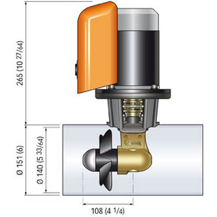 Quick Bow Thruster BTQ 140-40 40KGF - 12V - D140 - 2.2kW [FGBT14040120T00] - Houseboatparts.com