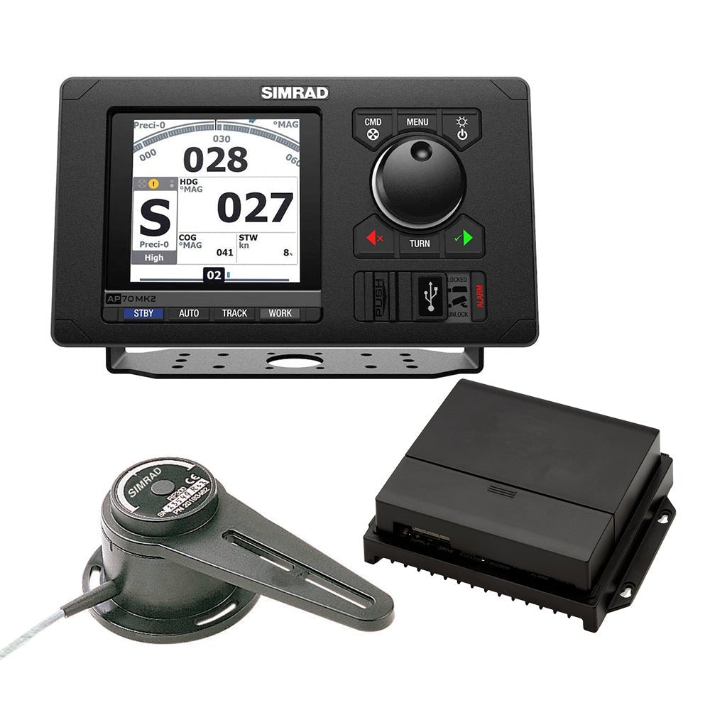 Simrad AP70 MK2 Autopilot Basic Pack- Includes AP70 MK2 Control Head, AC70 Course Computer RF300 Feedback [000-15039-001] - Houseboatparts.com