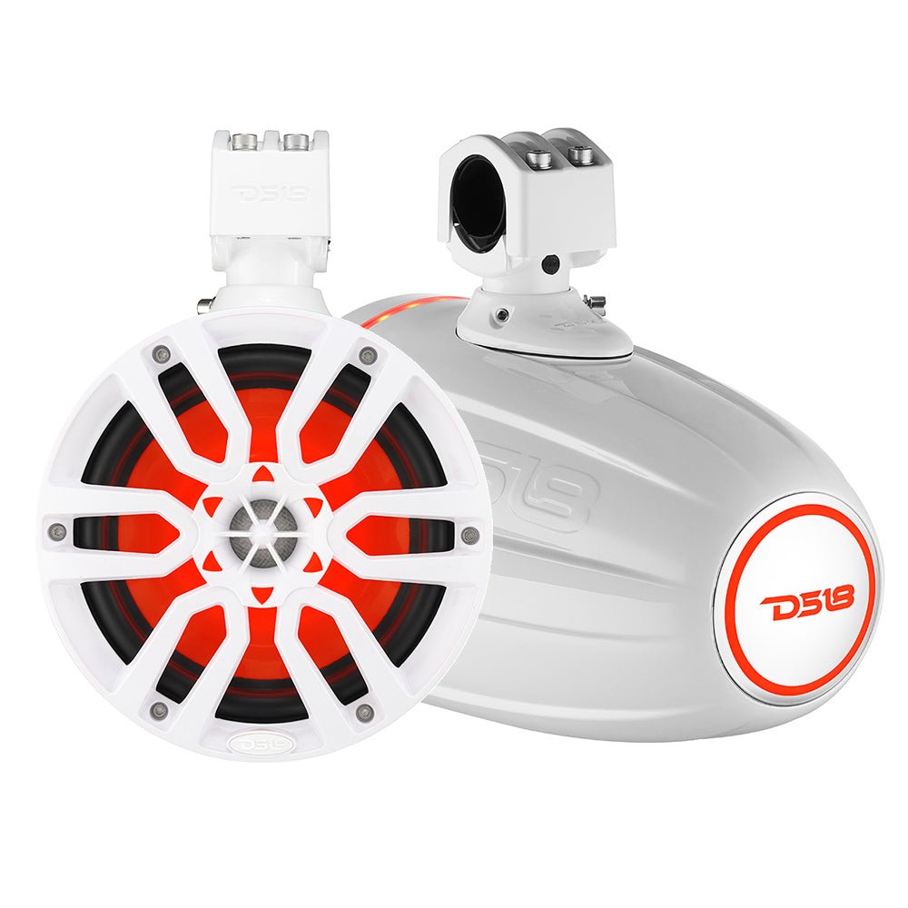 DS18 X Series HYDRO 6.5" Wakeboard Pod Tower Speaker w/RGB LED Light - 300W - White [NXL-X6TP/WH] - Houseboatparts.com