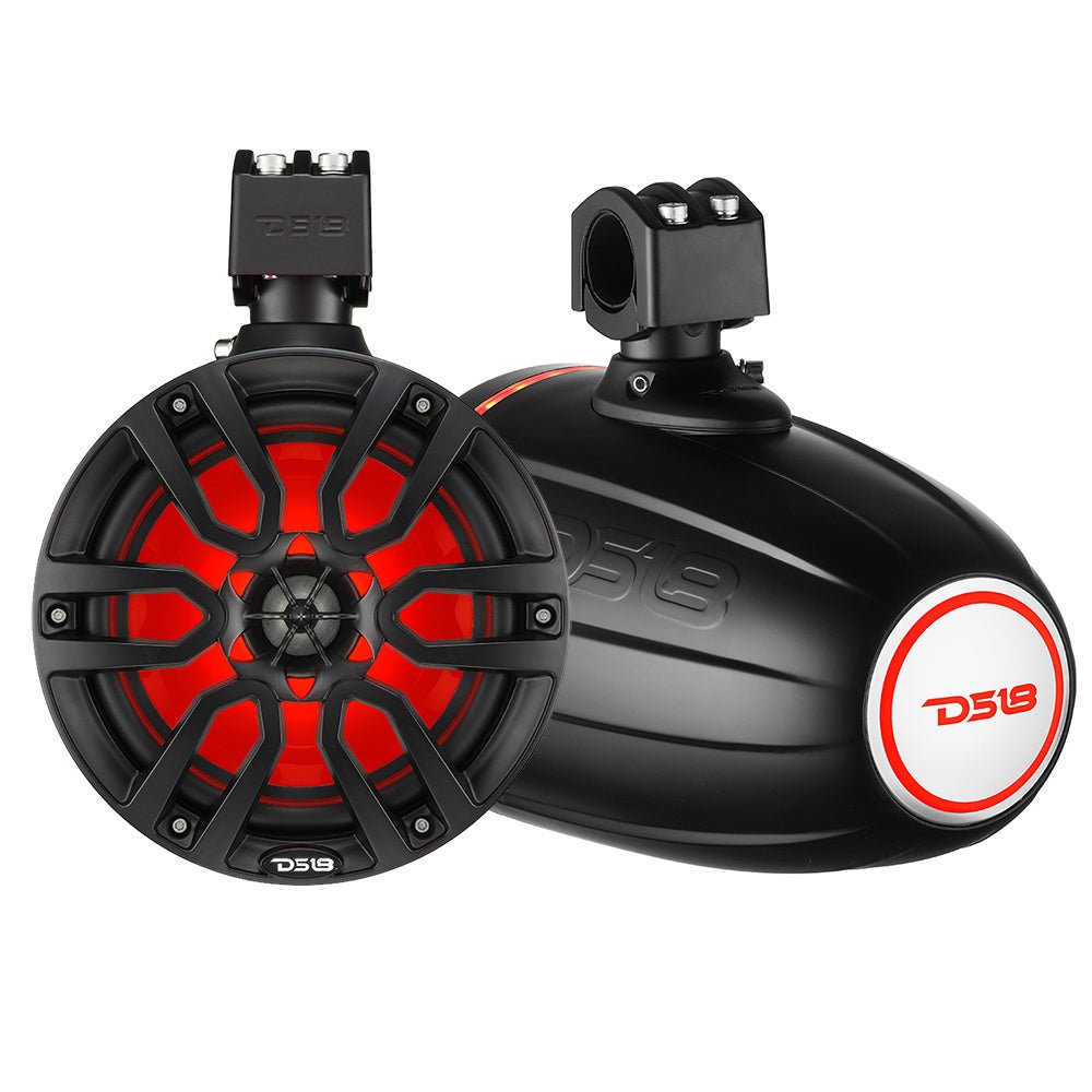 DS18 X Series HYDRO 6.5" Wakeboard Pod Tower Speaker w/RGB LED Lights - 300W - Matte Black [NXL-X6TP/BK] - Houseboatparts.com
