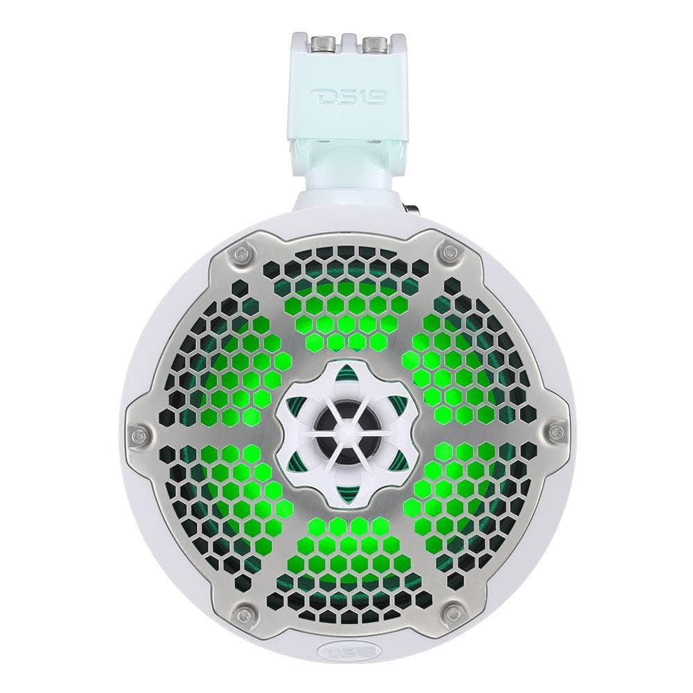 DS18 Hydro 8" Neodymium Marine Towers with Built-in Passive Radiator, 1" Driver RGB LED Light - 550 Watts (Pair) - White [NXL-X8TPNEO/WH] - Houseboatparts.com