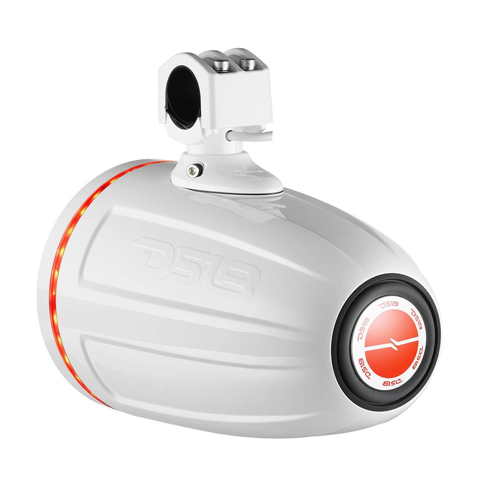 DS18 Hydro 8" Neodymium Marine Towers with Built-in Passive Radiator, 1" Driver RGB LED Light - 550 Watts (Pair) - White [NXL-X8TPNEO/WH] - Houseboatparts.com