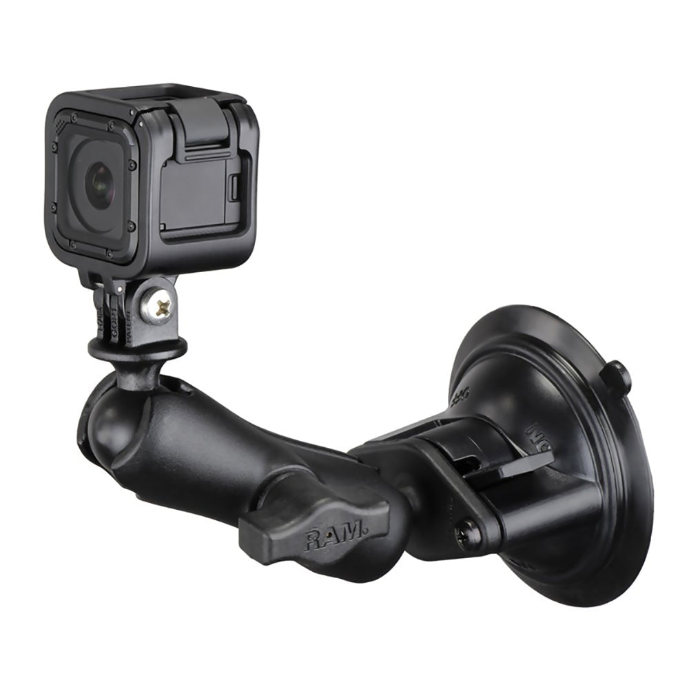 RAM Mount RAM Twist-Lock Suction Cup Mount w/Universal Action Camera Adapter [RAM-B-166-GOP1U] - Houseboatparts.com