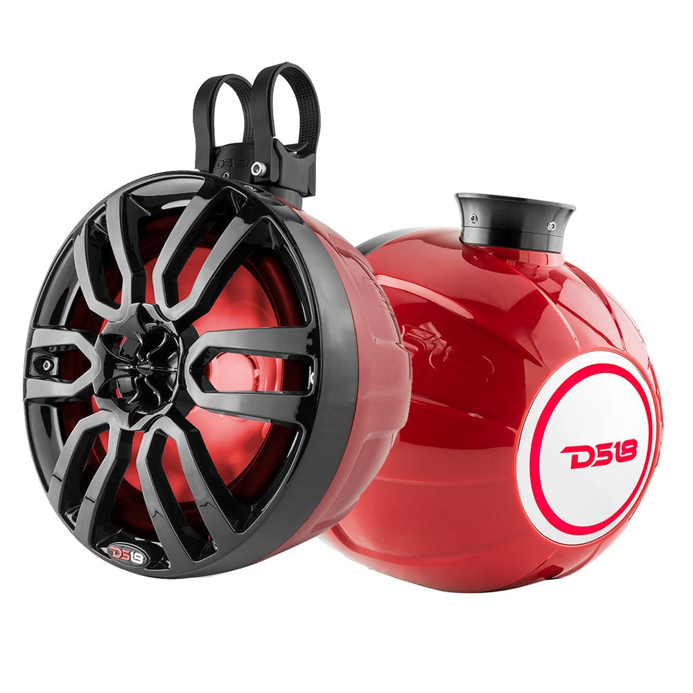 DS18 HYDRO 6.5" Compact Wakeboard Pod Tower w/RGB Light - 300W - Red [NXL-PS6R] - Houseboatparts.com