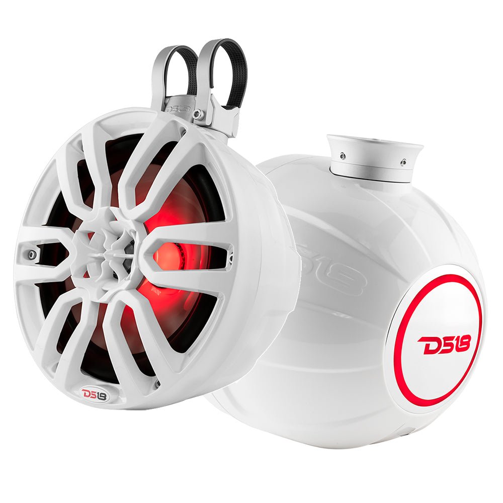 DS18 HYDRO 8" Compact Wakeboard Pod Tower w/RGB Light - 375W - White [NXL-PS8W] - Houseboatparts.com