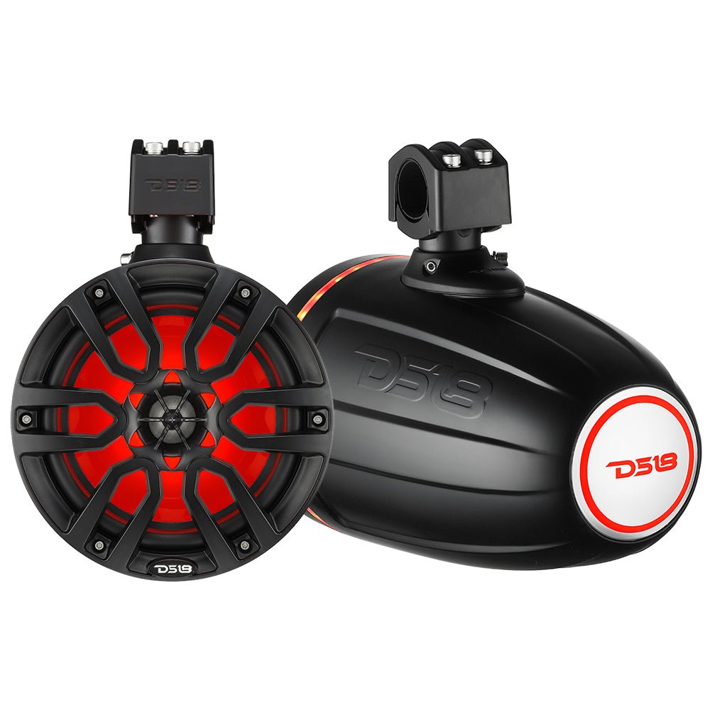 DS18 X Series HYDRO 8" Wakeboard Pod Tower Speaker w/RGB LED Light - 375W - Matte Black [NXL-X8TP/BK] - Houseboatparts.com