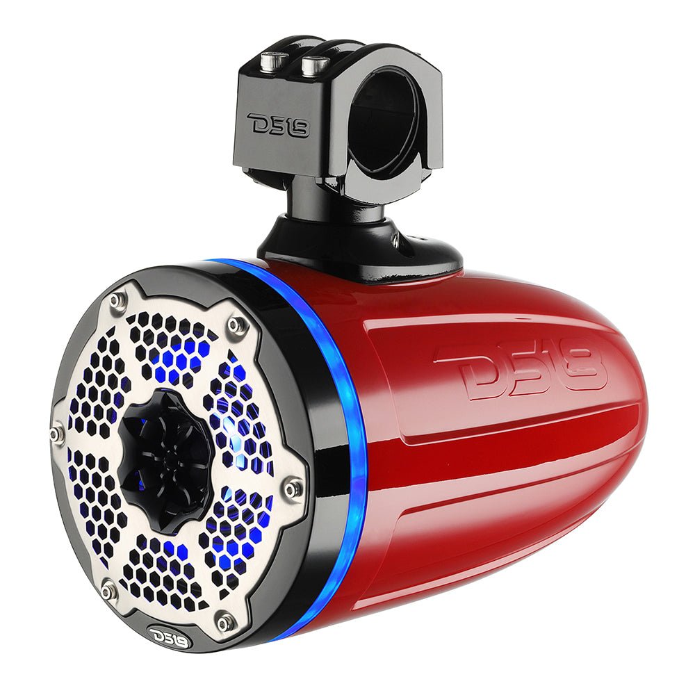 DS188" Neodymium Marine Towers w/Built-in Passive Radiator, 1" Driver RGB LED Light - 550 Watts (Pair) - Red [NXL-X8TPNEO/RD] - Houseboatparts.com