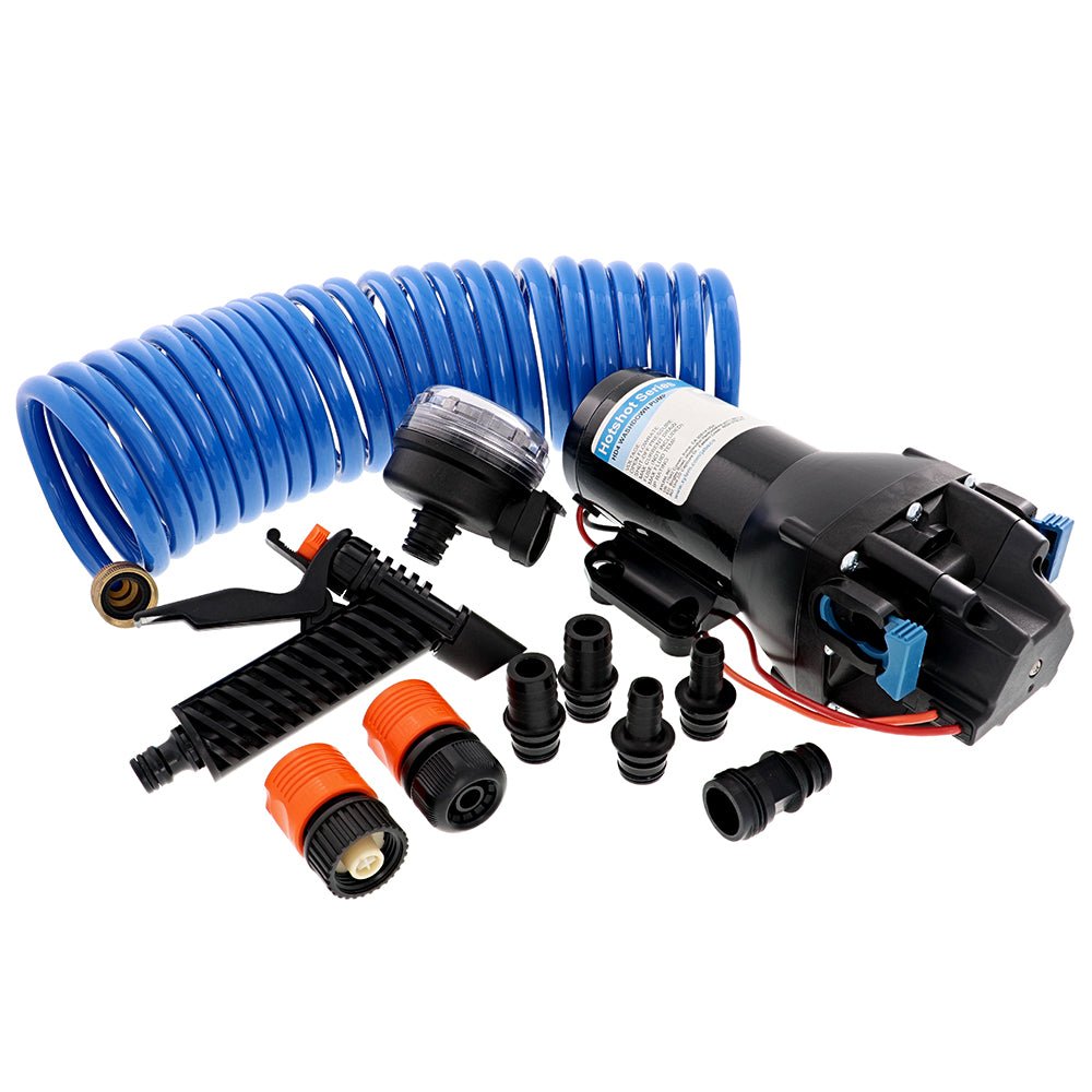 Jabsco HotShot HD4 Heavy Duty Washdown Pump w/25 HoseCoil - 12V - 4 GPM - 60 PSI [Q401J-118N-4A] - Houseboatparts.com