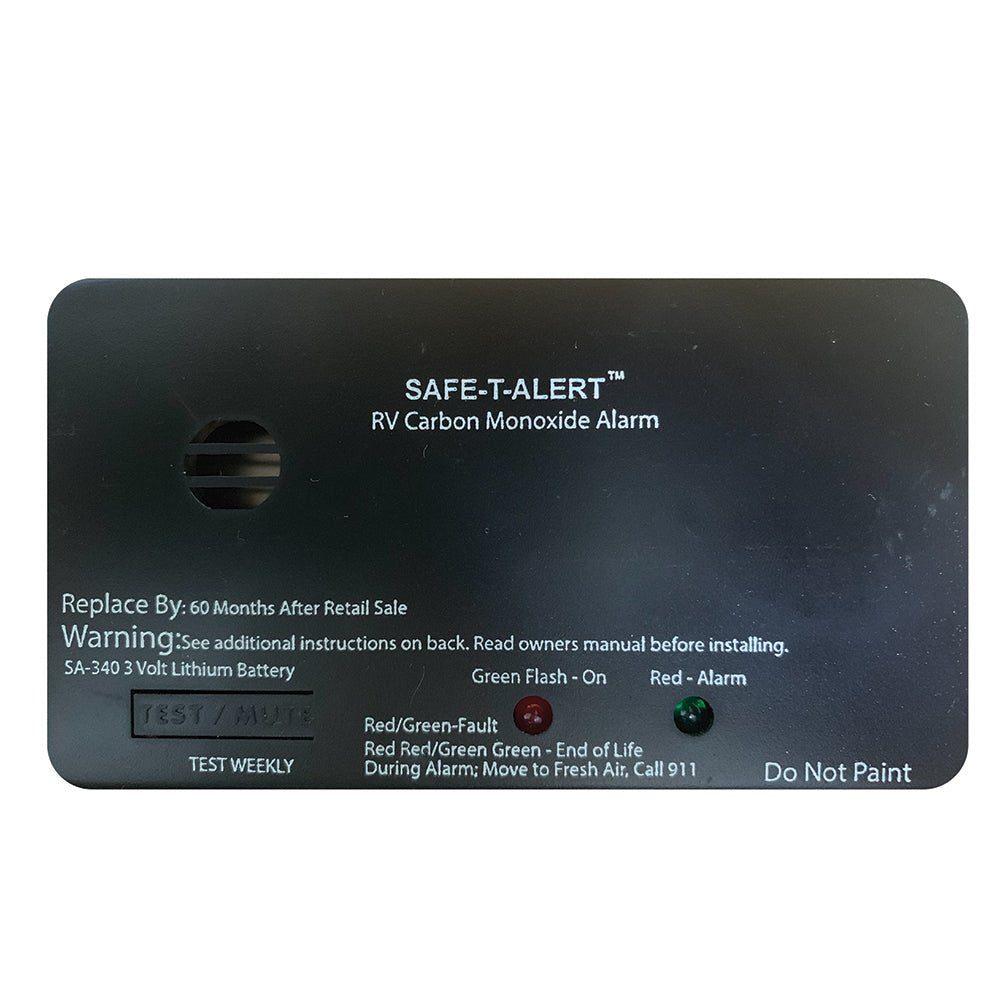 Safe-T-Alert SA-340 Black RV Battery Powered CO Detector - Rectangle [SA-340-BL] - Houseboatparts.com