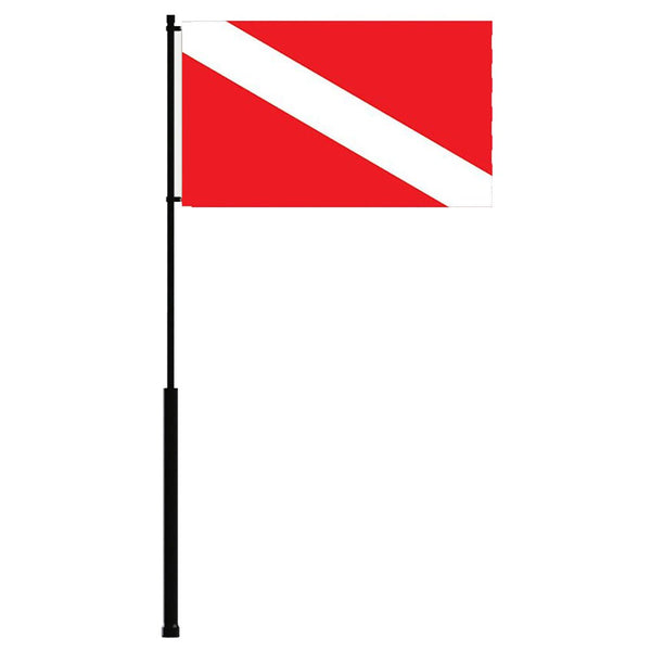 Mate Series Flag Pole - 36" w/Dive Flag [FP36DIVE] - Houseboatparts.com