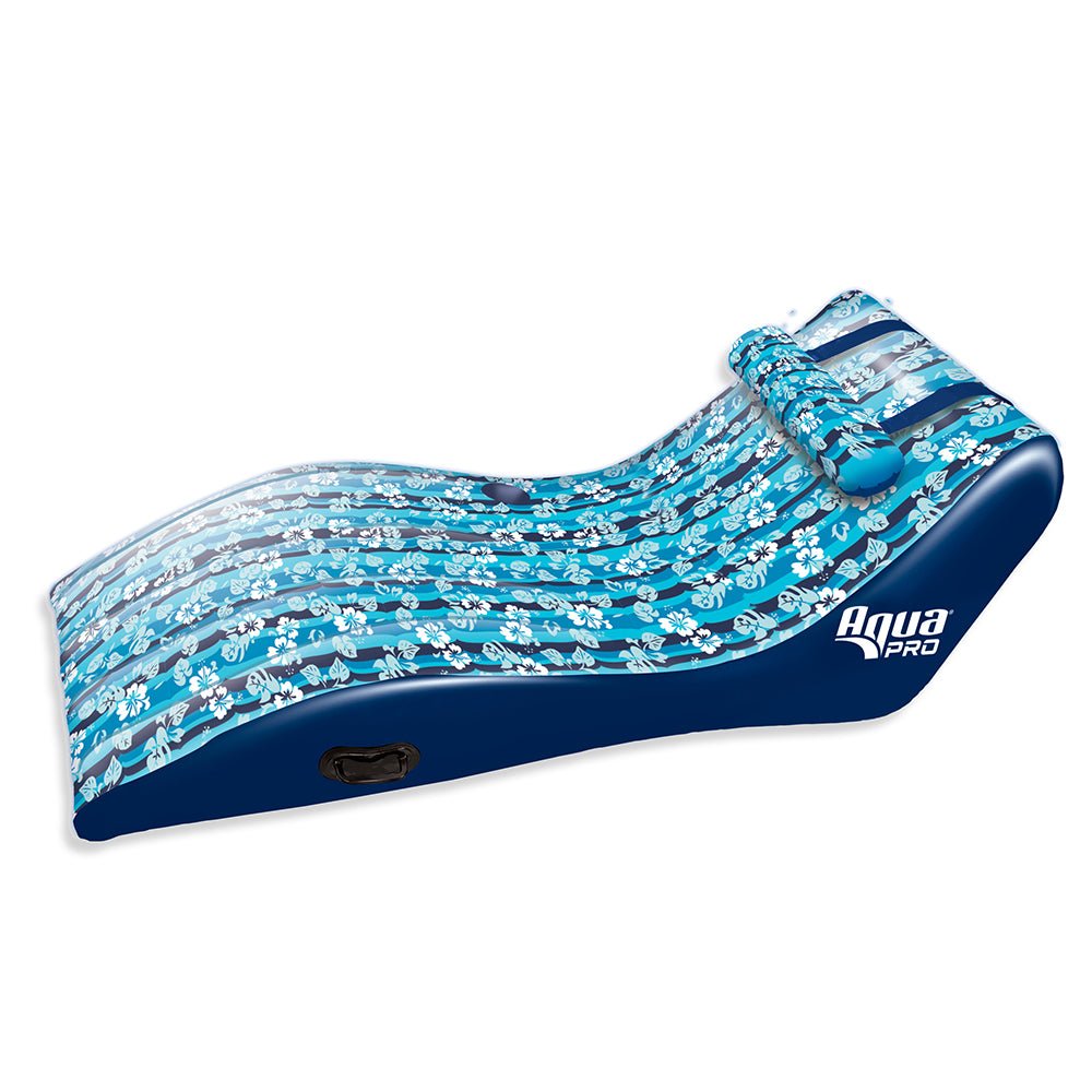 Aqua Leisure Ultra Cushioned Comfort Lounge Hawaiian Wave Print w/Adjustable Pillow [APL17014S2] - Houseboatparts.com