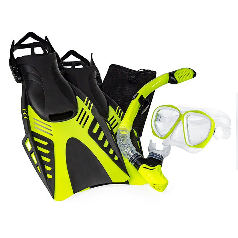 Aqua Leisure Dyna Adult 5-Piece Dive Set - Adult Size M/L Mens 4.5-8.5/Ladies 5.5-9.5 [DPX18230S3M] - Houseboatparts.com