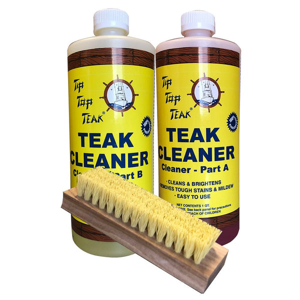 Tip Top Teak Cleaner Kit Part A Part B w/Brush [TK860] - Houseboatparts.com
