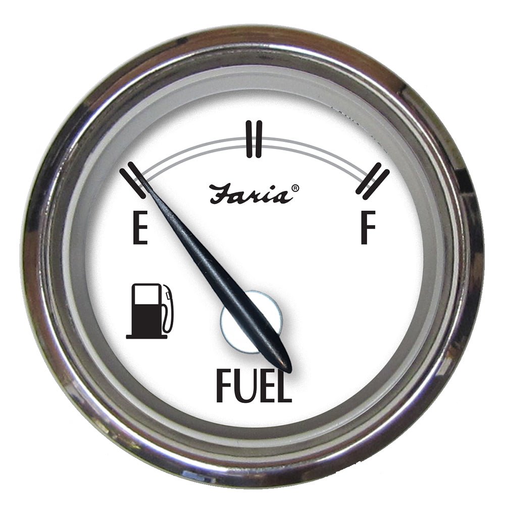 Faria Newport SS 2" Fuel Level Gauge - E-1/2-F [25000] - Houseboatparts.com