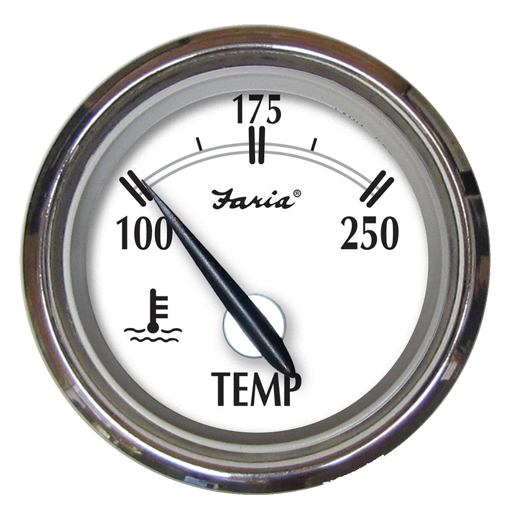 Faria Newport SS 2" Water Temperature Gauge - 100 to 250 F [25002] - Houseboatparts.com