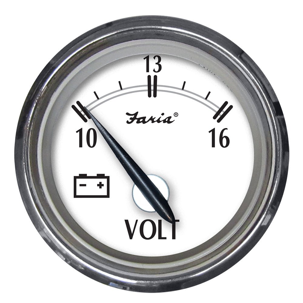 Faria Newport SS 2" Voltmeter - 10 to 16V [25009] - Houseboatparts.com