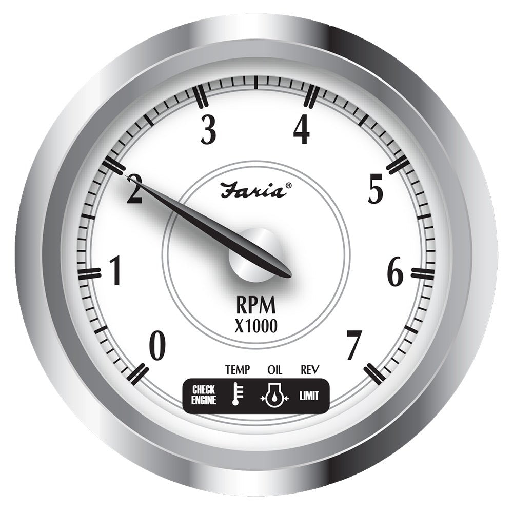 Faria Newport SS 4" Tachometer w/System Check Indicator f/Suzuki Gas Outboard - 0 to 7000 RPM [45001] - Houseboatparts.com